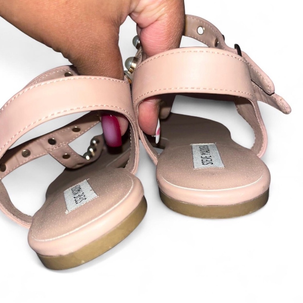 Steve Madden Blush Pearl-Embellished Sandals - Picture 2 of 5